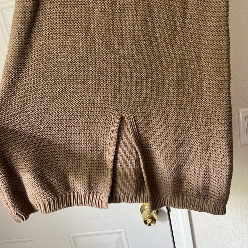 Trois The Label Tan Turtleneck Chunky Cotton Knit Sweater Midi Maxi Skirt Set — image 5 of 7